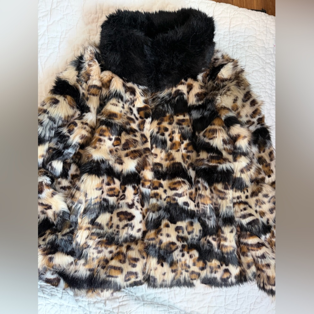 Sam Edelman Animal Print Faux Fur Coat